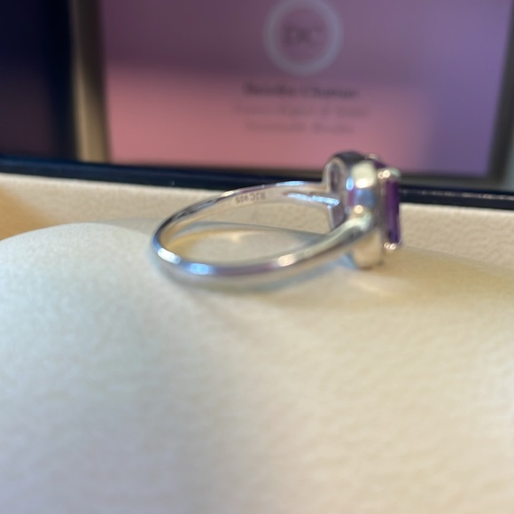 New Signed Sterling Silver size 7 ring with real Amethyst and tiny diamonds 💍 - Picture 5 of 6
